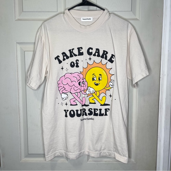 Season Of Sunday Tops - Season Of Sunday Take Care Tee Sz Small